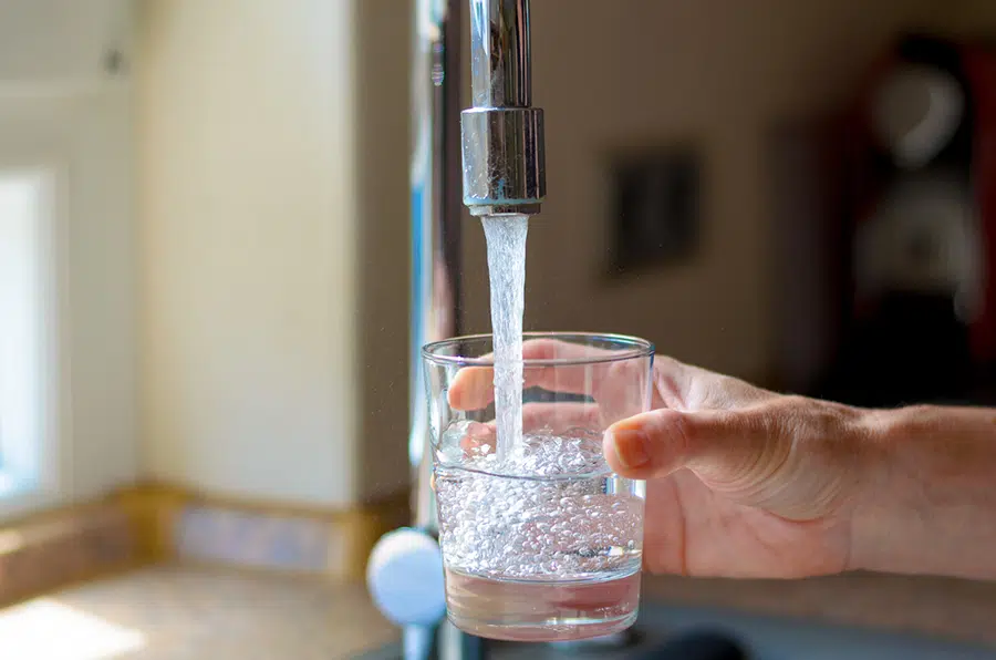 drinking water from Granbury kitchen faucet